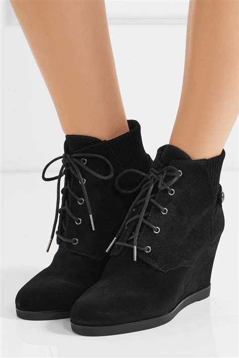 michael kors wedge ankle boots|michael kors suede wedge boots.